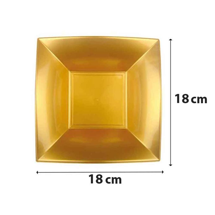 Złoty talerz Głęboki kwadratowy mikrofala zmywarka