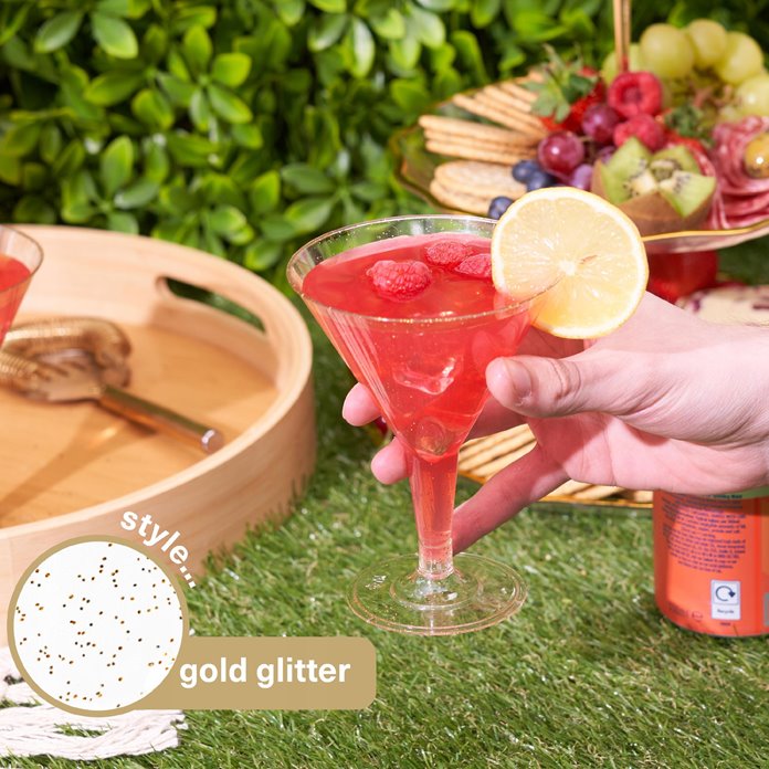 Złote kieliszki do drinków wielorazowe 12 sztuk