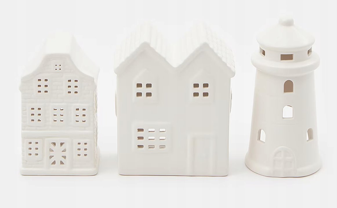 Domek dekoracyjny biały 12 cm