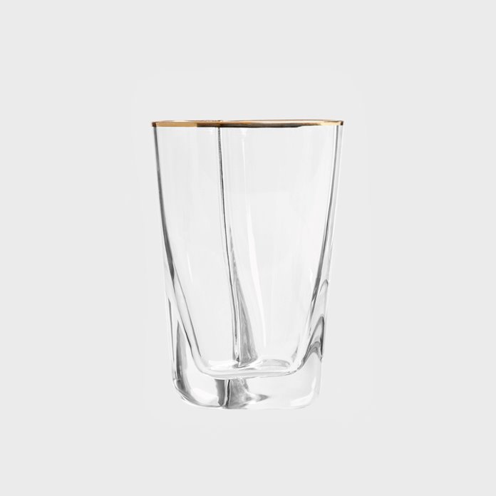 Szklanka do napojów Homla 280 ml w kaształcie serca ze złotą obwódką