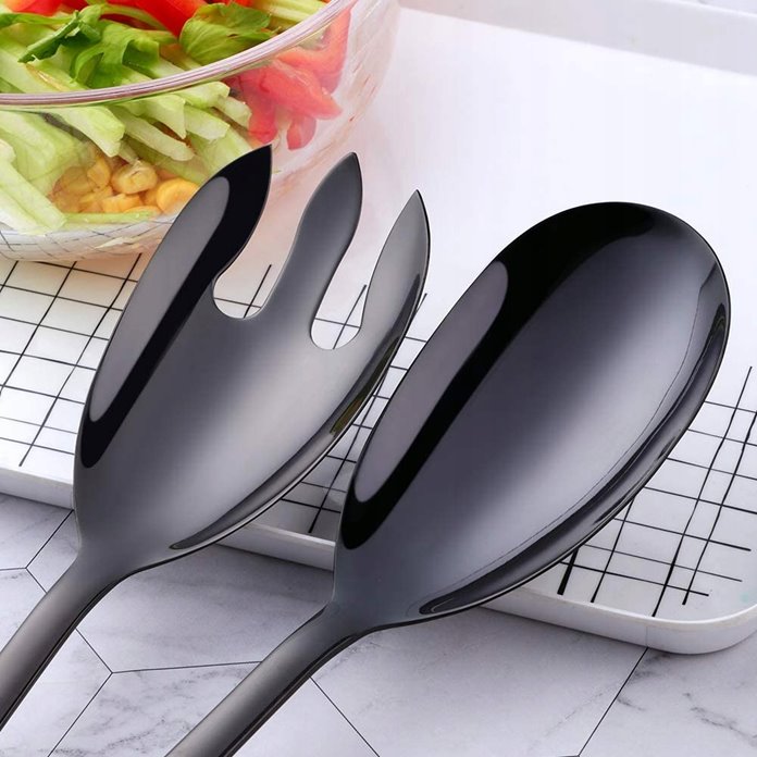 Sztućce do serwowania czarne 30 cm