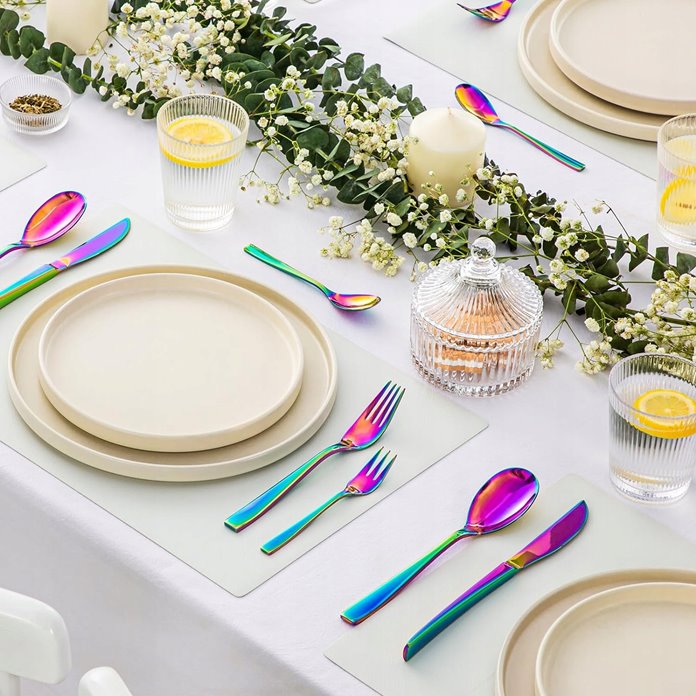 Opalizujące sztućce 30 el/ 6 os