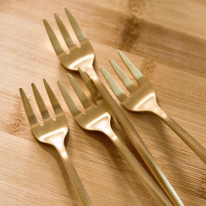 Złote widelczyki 4 sztuki
