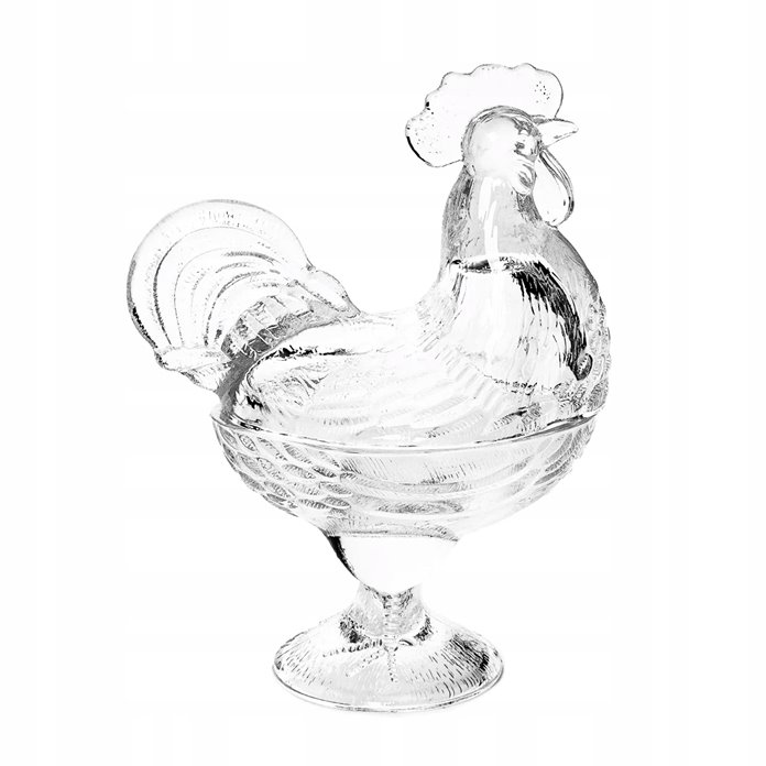 Pojemnik wielkanocny szklany kogut 16x10x21cm
