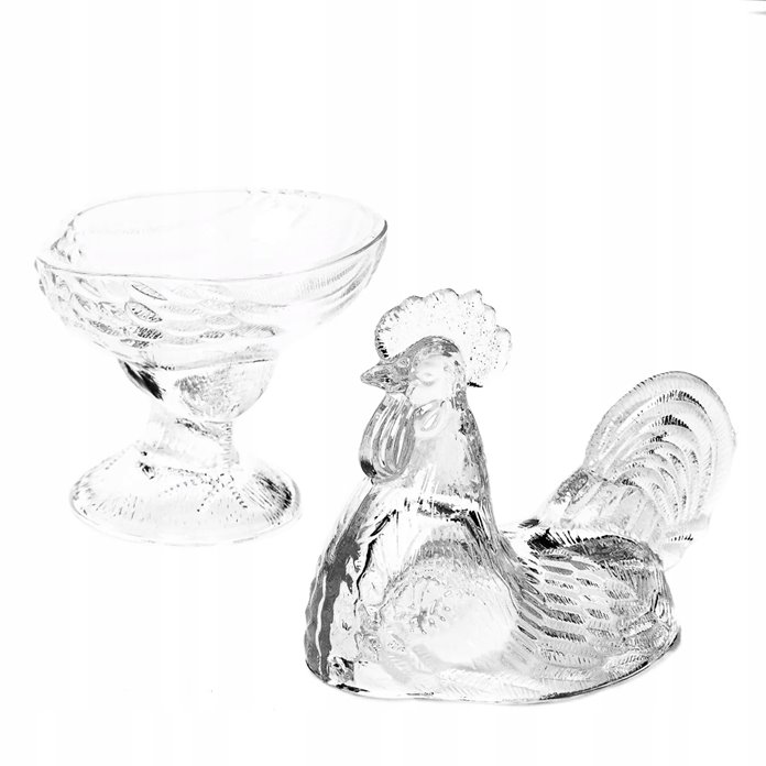 Pojemnik wielkanocny szklany kogut 16x10x21cm