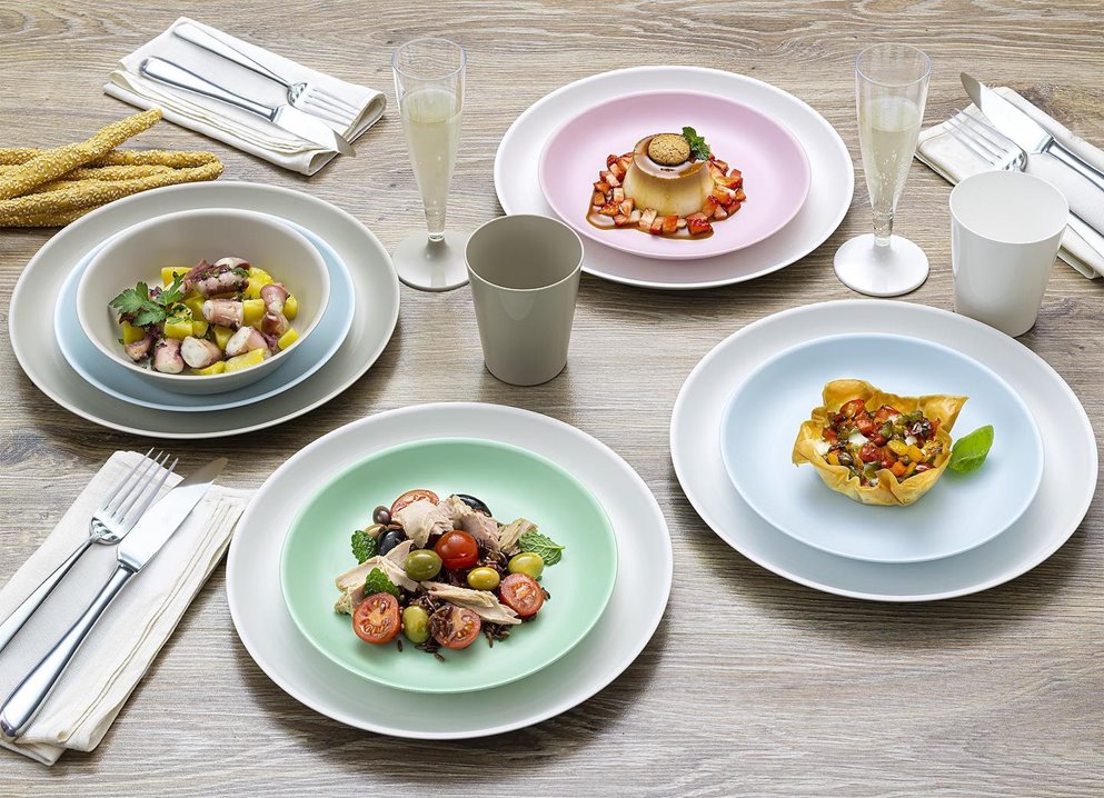 Talerz zielony Pastel Green – wielorazowy Głęboki