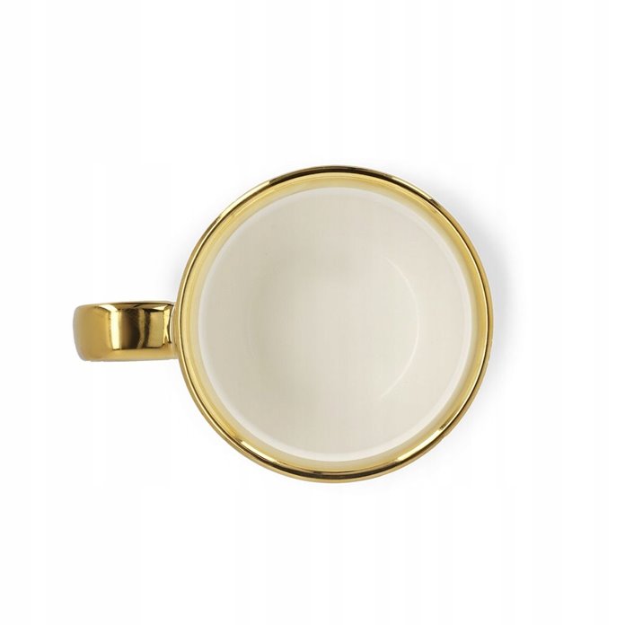 Kubek czarny ze złotym rantem