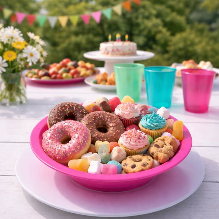 Talerz różowy plastikowy 25 szt Głęboki