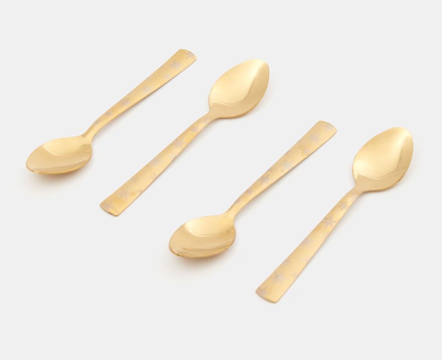 Łyżeczki świąteczne złote 4 sztuki