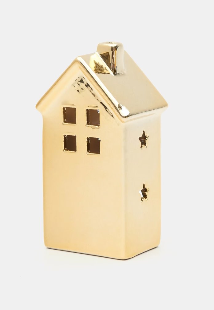 Domek dekoracyjny złoty 15,5 cm