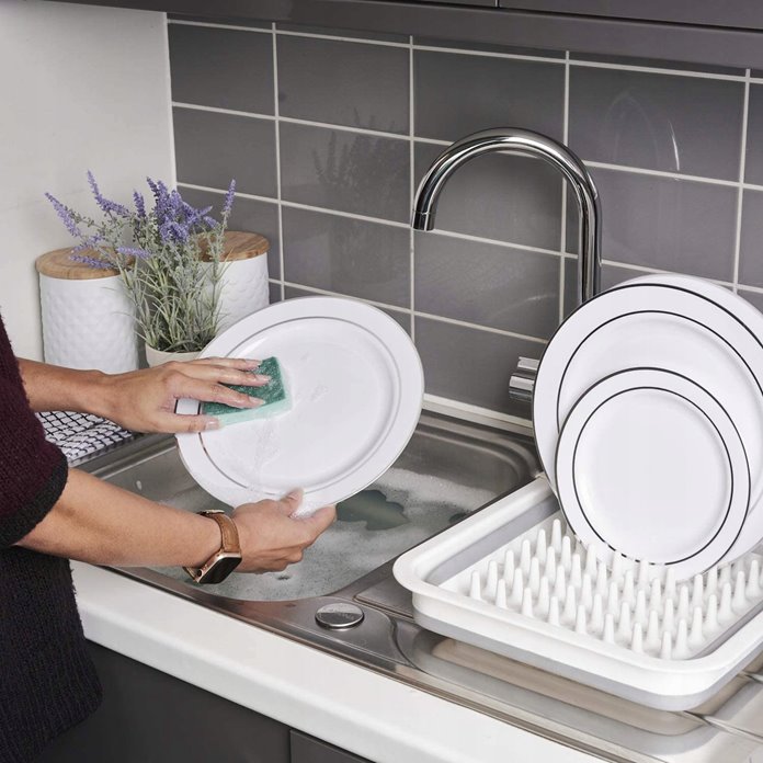 Talerze plastikowe 19 cm srebrne 10 sztuk