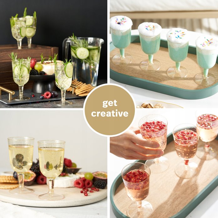 Kieliszki do wina wielorazowe złote 10 szt