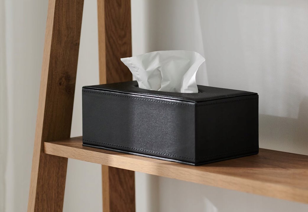 Chustecznik czarny ekoskóra