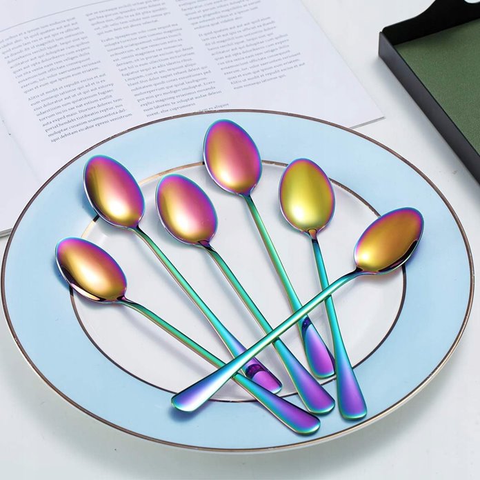 Łyżeczki do latte opalizujące 6 sztuki