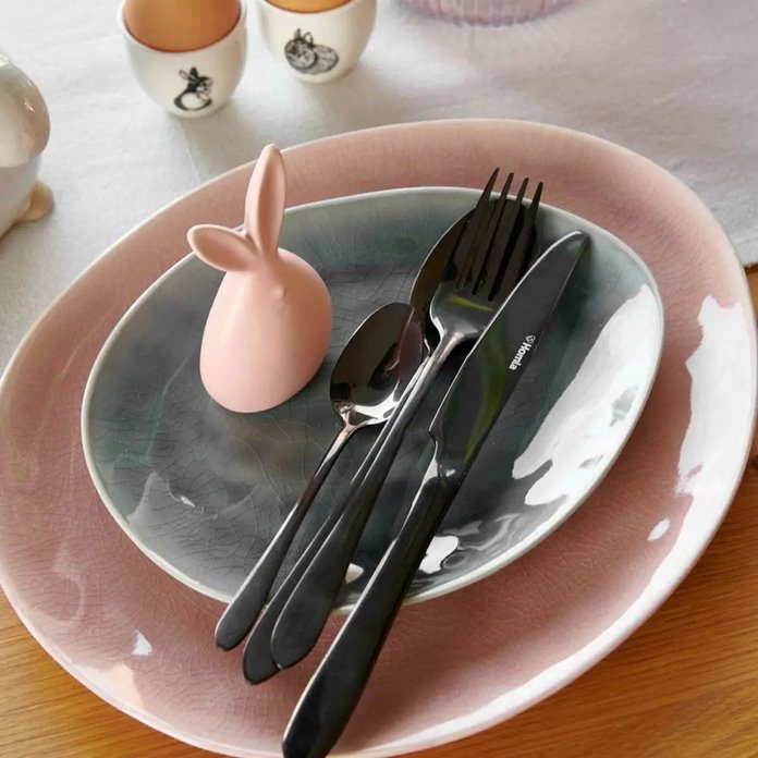 Komplet sztućców czarnych 16 el/4 os