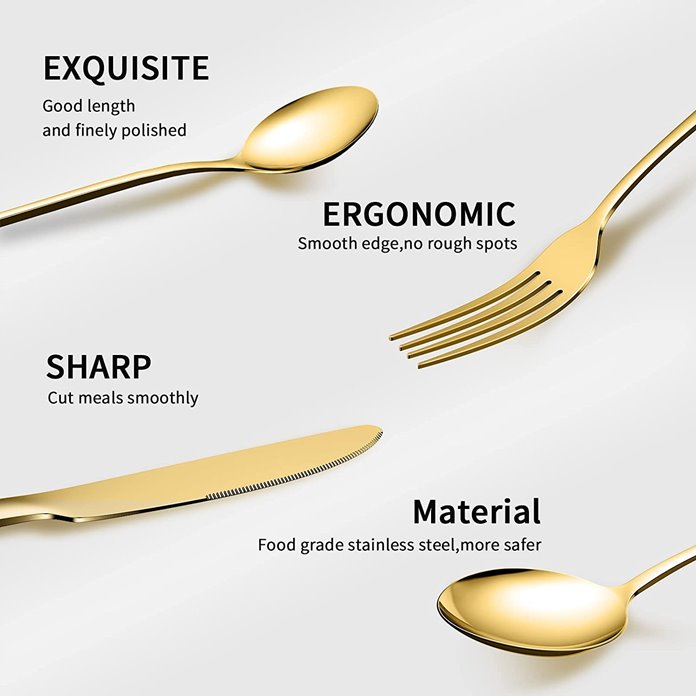 Sztućce złote 36 e l/ 6 os