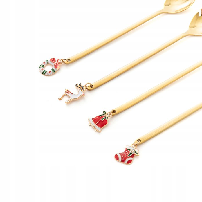 Zestaw łyżeczek złotych 4 sztuki