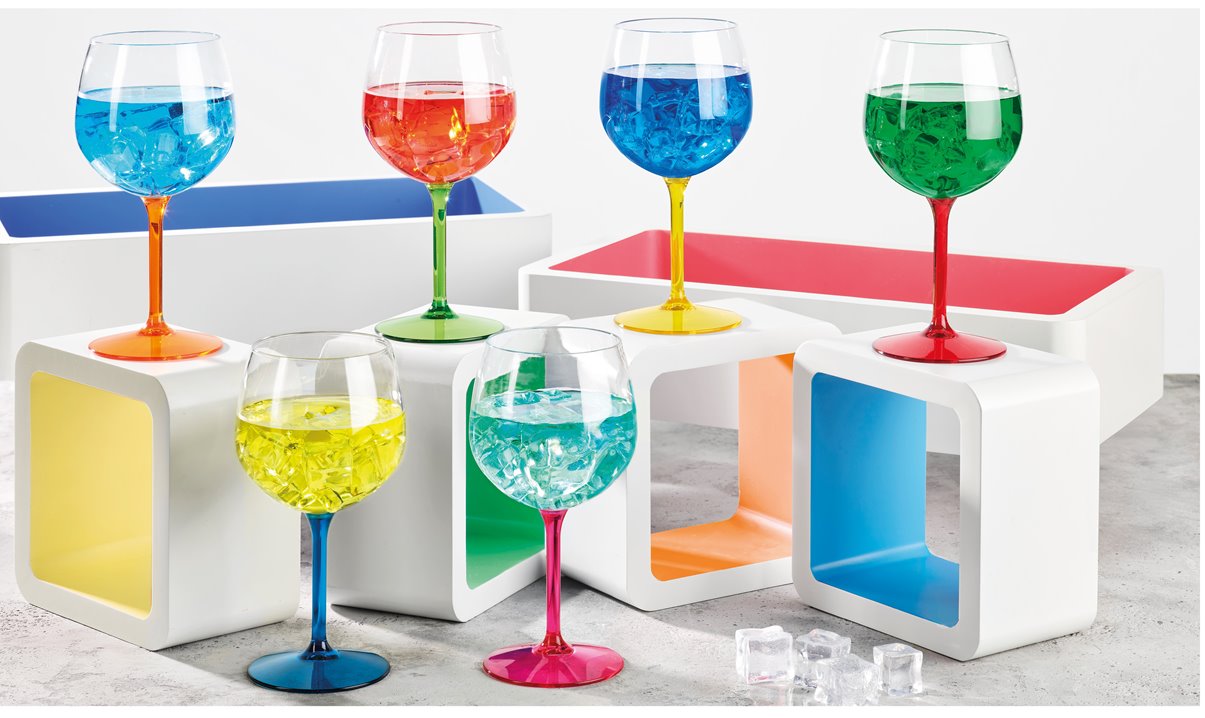 Kieliszek plastikowy do wina różowy Tritan 550 ml