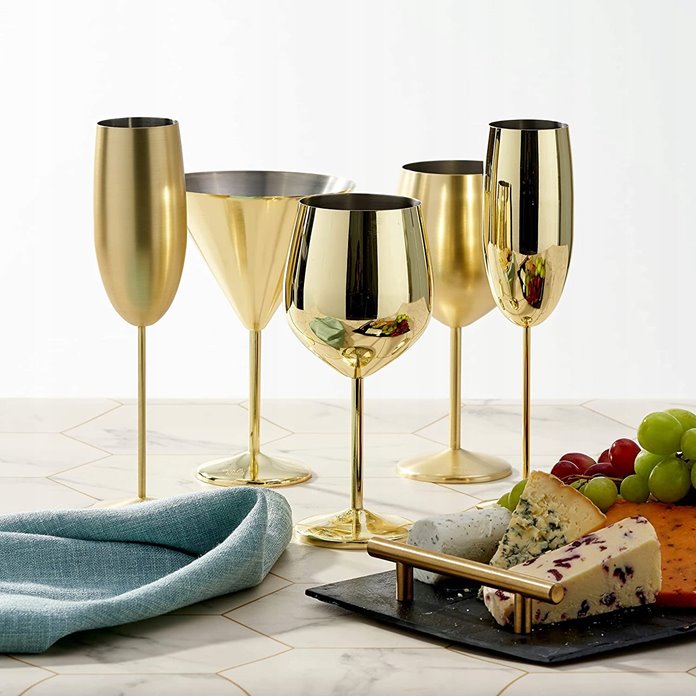 Kieliszki do szampana złote 2 szt opakowanie