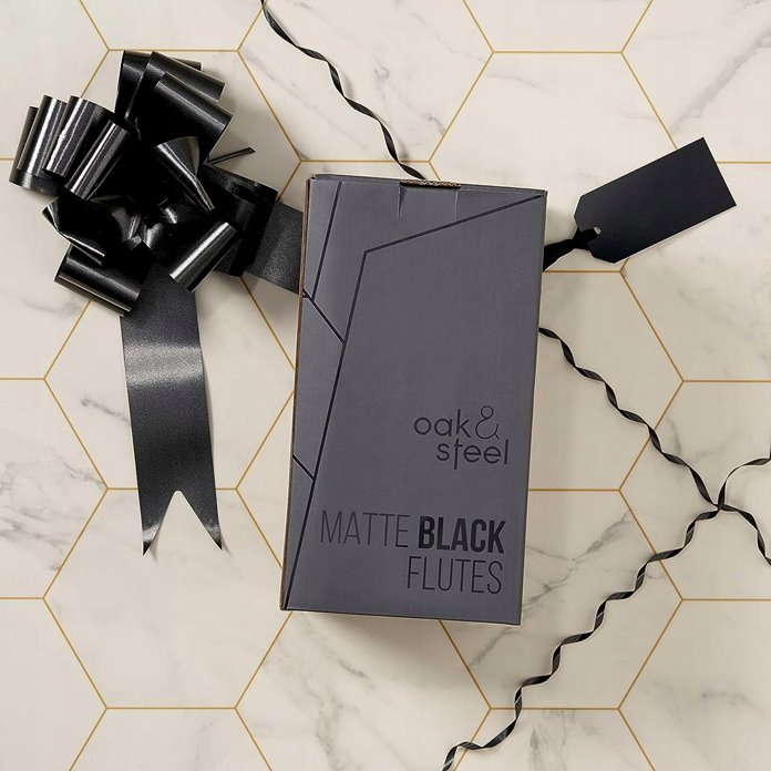 Stalowe kieliszki do szampana czarne 2 sztuki