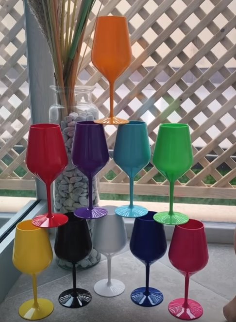 Kieliszki do wina Różowe Tworzywo wielorazowe