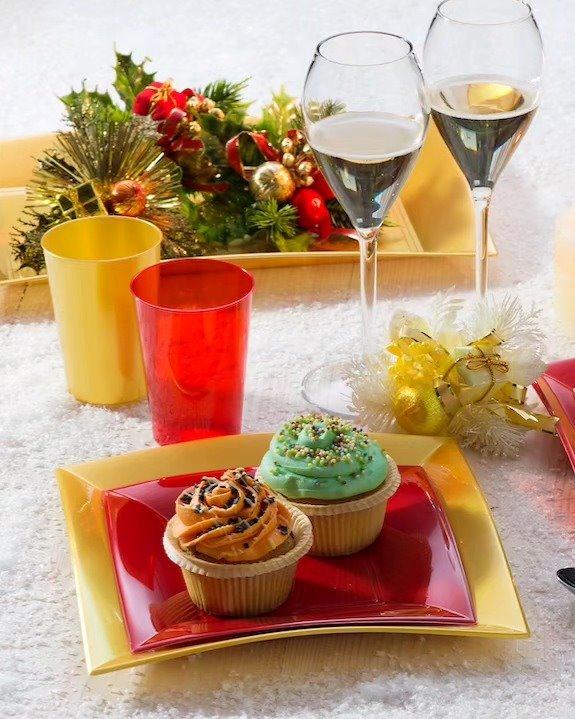 Złoty talerz OBIADOW kwadratowy mikrofala zmywarka