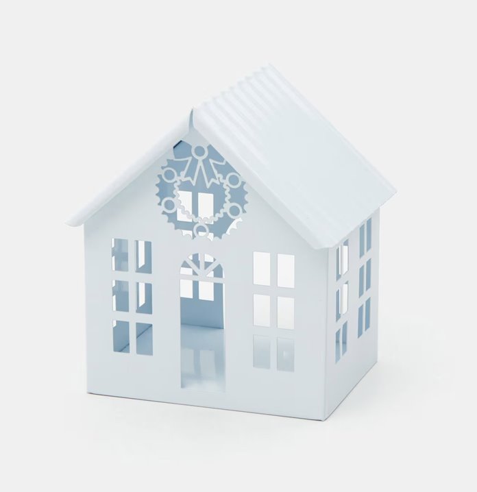 Domek biały metalowy