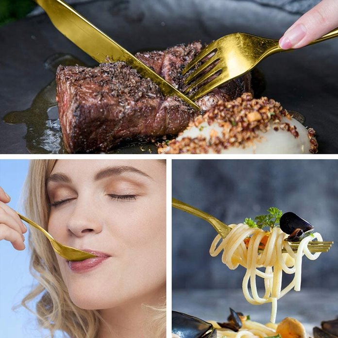 Sztućce złote 36 e l/ 6 os