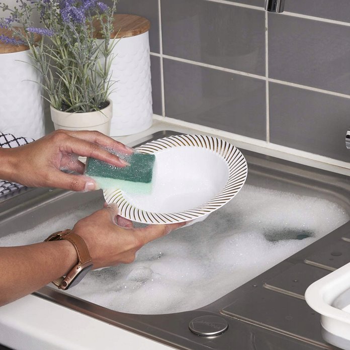 Talerze wielorazowe głębokie srebrne 10 sztuk