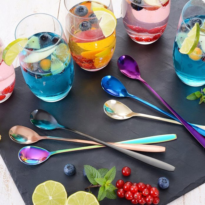 Długie łyżeczki koktajlowe 6 sztuk