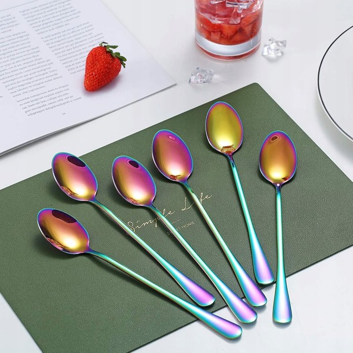 Łyżeczki do latte opalizujące 6 sztuki