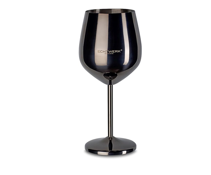 Kieliszki do wina stalowe czarne  6 szt połysk