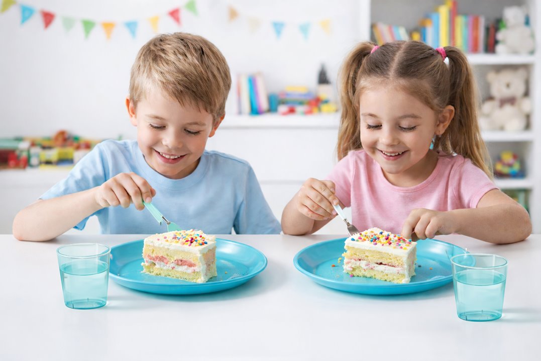 Talerz Niebieski plastikowy 25 szt wielorazowy