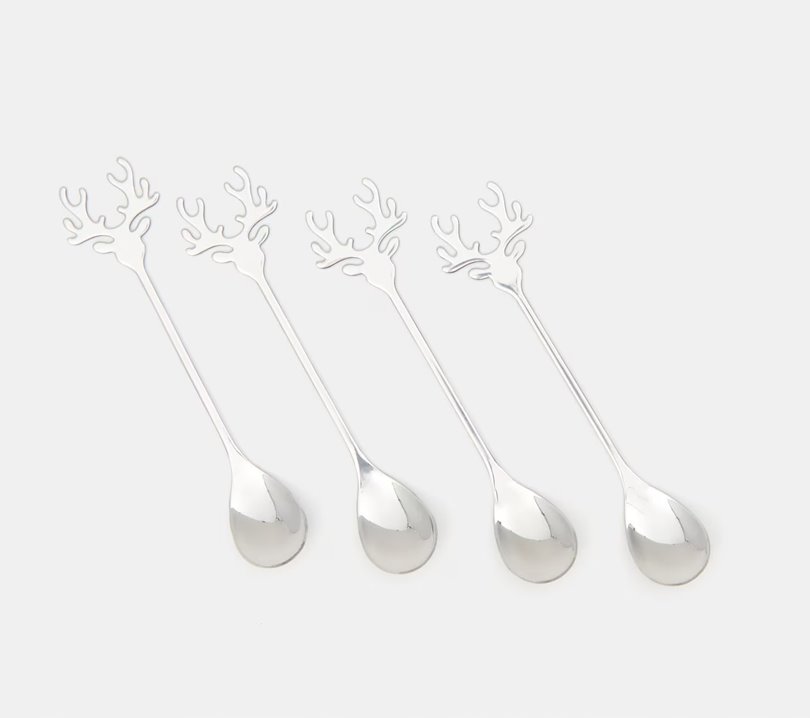 Łyżeczki świąteczne srebrne 4 sztuki