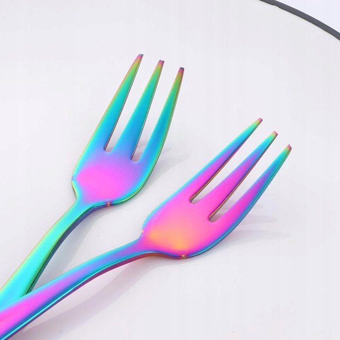 Opalizujące widelczyki deserowe 12 sztuk