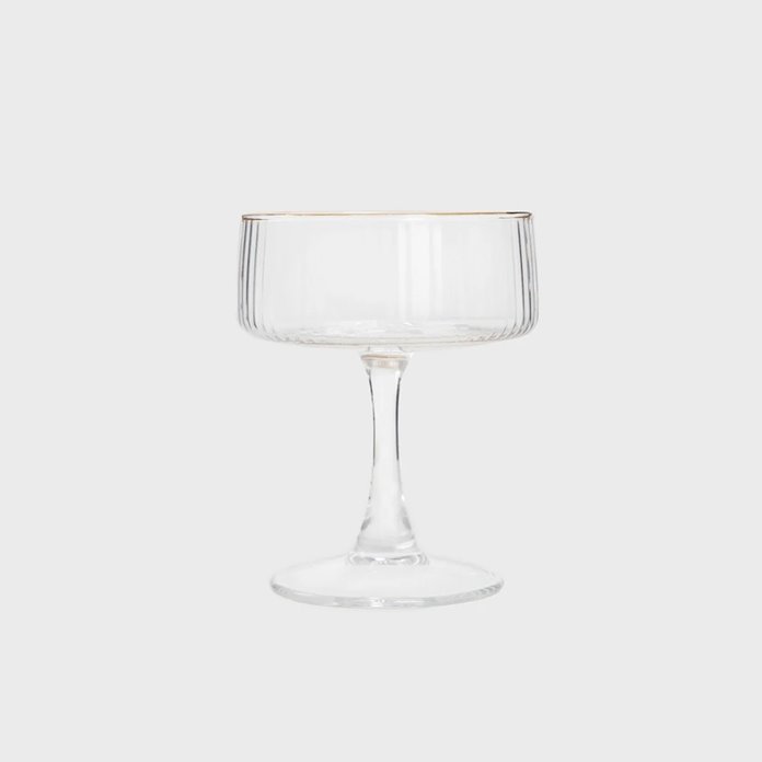 Kieliszkek do wina martini ze złotym rantem ryflowany 1 szt.