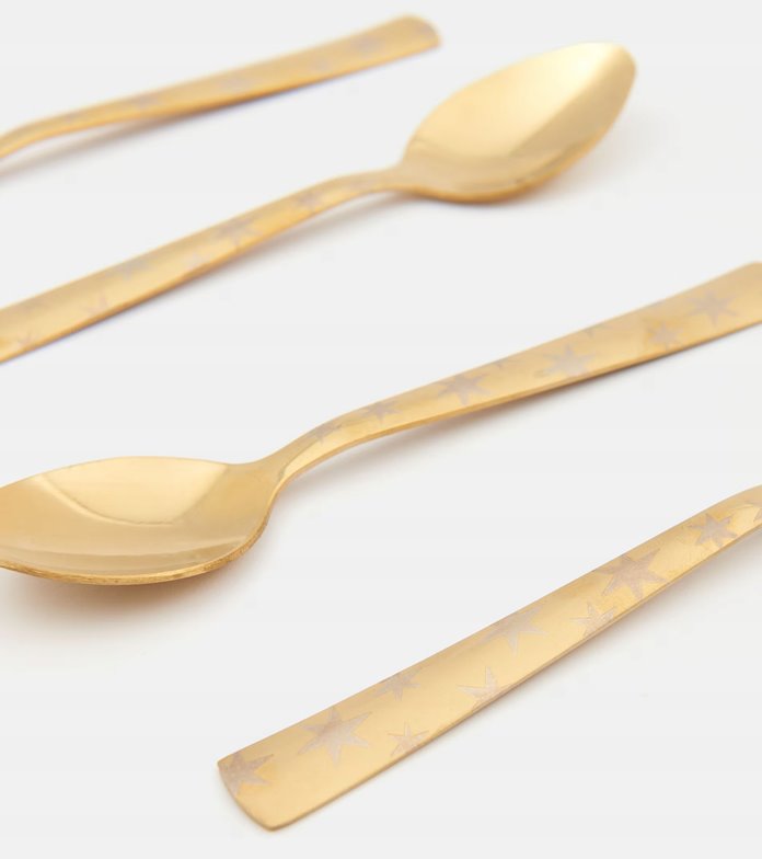 Łyżeczki świąteczne złote 4 sztuki