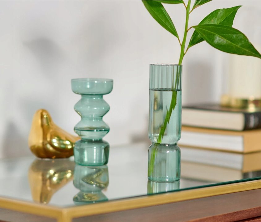 Wazon szklany na kwiaty zielony