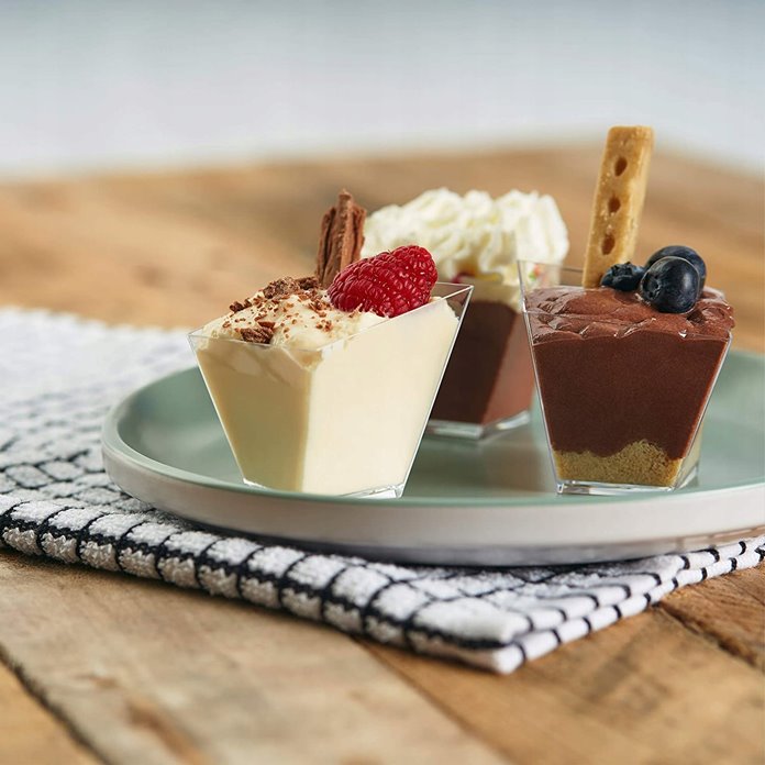 Wielorazowe kubeczki deserowe 10 sztuk trapezowe