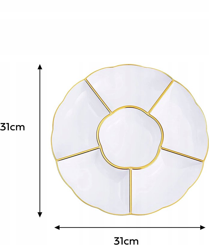 Półmisek plastikowy do przekąsek złoty Wielorazowy