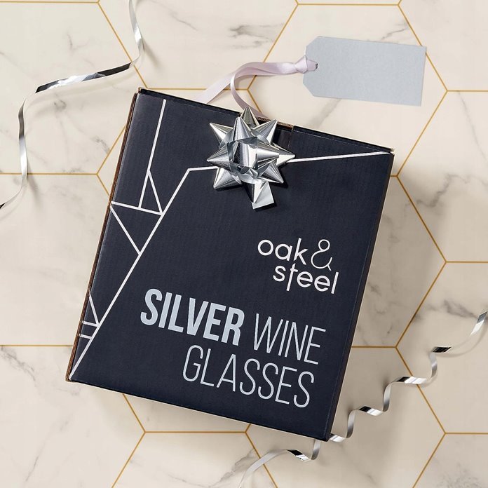 Stalowe kieliszki do wina srebrne 4 szt nietłukące