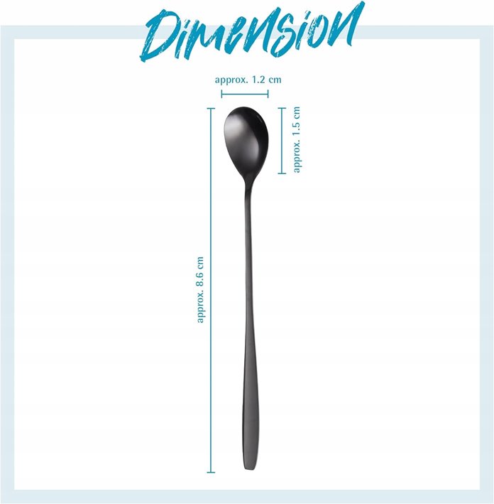 Łyżeczki do latte czarne 6 sztuk