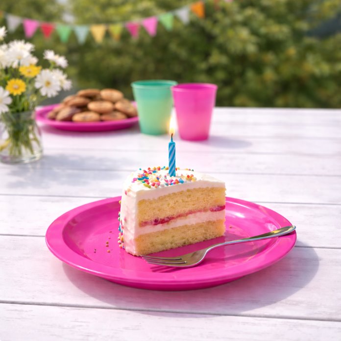 Talerz Różowy plastikowy 25 szt wielorazowy