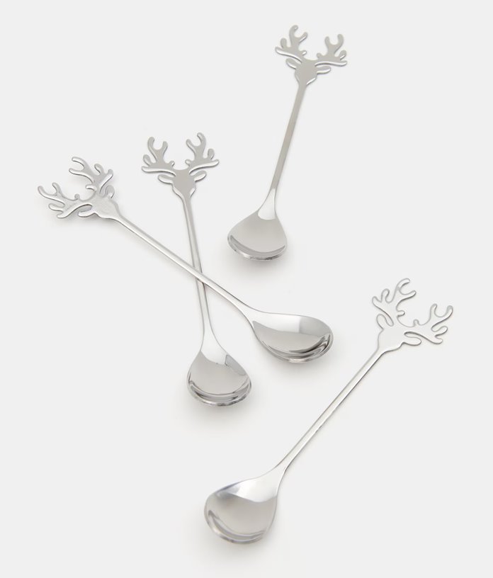 Łyżeczki świąteczne srebrne 4 sztuki