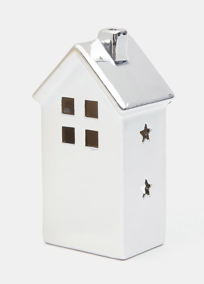 Domek dekoracyjny srebrny