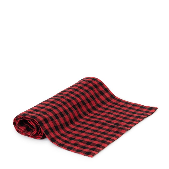 Bieżnik czerwony w kratę 160 x 40 cm
