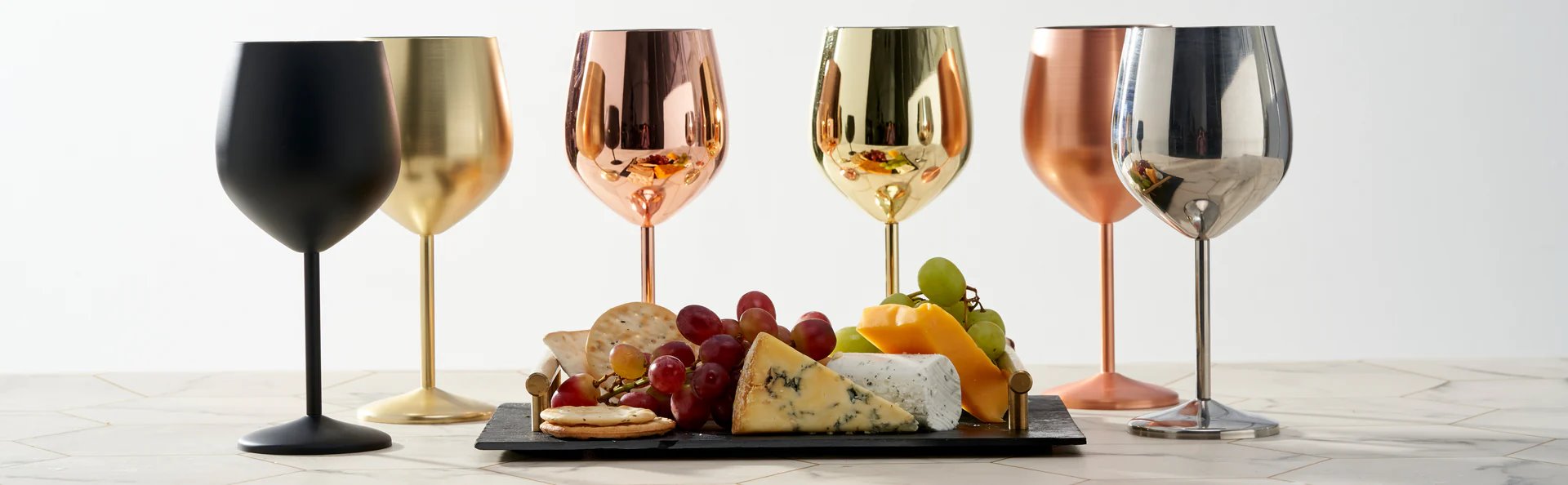 Kieliszki metalowe czarne do wina 2 szt