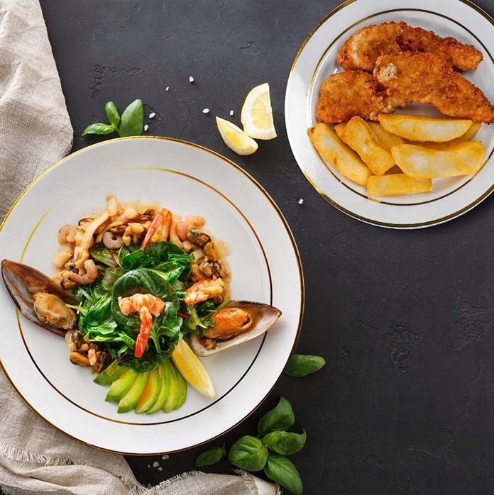 Zestaw imprezowy złoty dla 25 osób wielorazowy