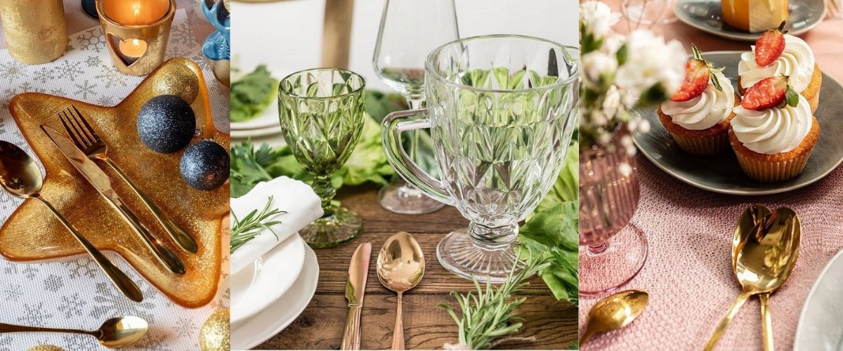 Sztućce złote 36 e l/ 6 os