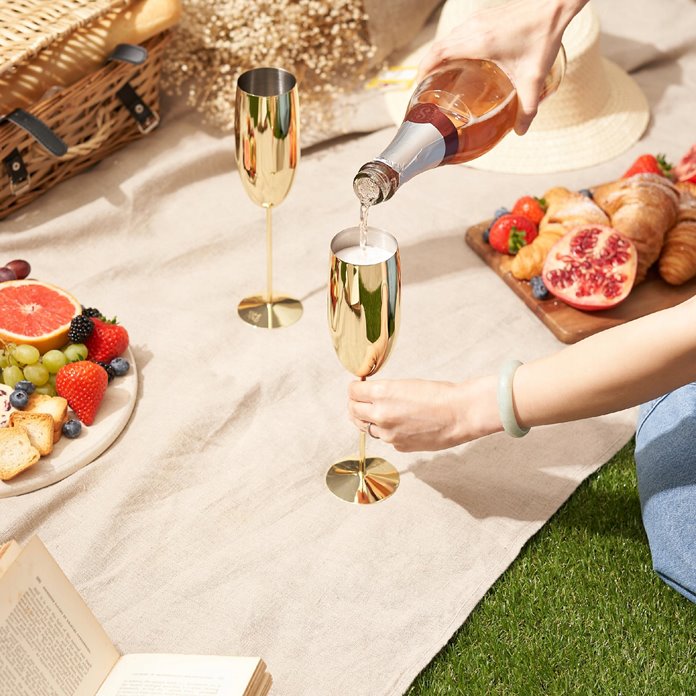 Kieliszki do szampana złote 2 szt opakowanie